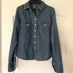 Free People Western Jean button up size XS